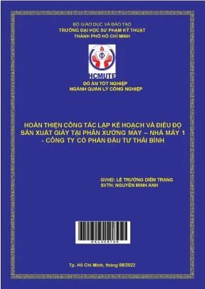 Hoàn thiện công tác lập kế hoạch và điều độ sản xuất giày tại phân xưởng may nhà máy 1 công ty cổ phần đầu tư thái bình
