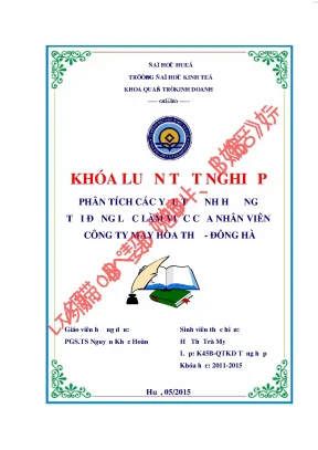 Phân tích các yếu tố ảnh hưởng tới động lực làm việc của nhân viên công ty may hòa thọ đông hà
