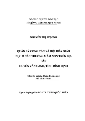 0510 quản lý công tác xã hội hóa giáo dục ở các trường mầm non trên địa bàn huyện vân canh tỉnh bình định luận văn tốt nghiệp