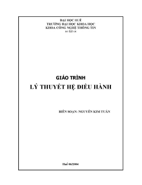 Giáo trình lý thuyết hệ điều hành phần 1 nguyễn kim tuấn