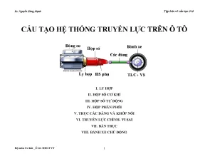 Cấu tạo hệ thống truyền lực trên ô tô