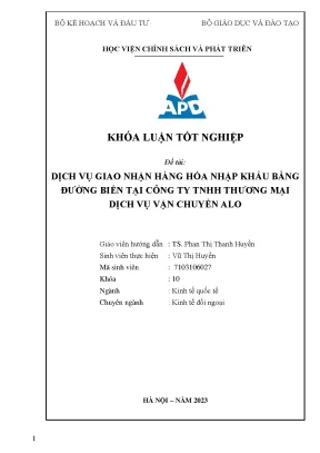Chuyên ngành kinh tế đối ngoại dịch vụ giao nhận hàng hóa nhập khẩu bằng đường biển tại công ty tnhh thương mại dịch vụ vận chuyển alo