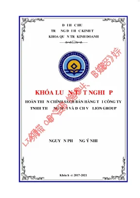 Hoàn thiện chính sách bán hàng tại công ty tnhh thương mại và dịch vụ lion group