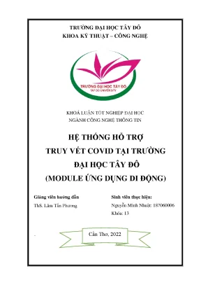 Hệ thống hỗ trợ truy vết covid cho trường đại học tây đômodule ứng dụng di động