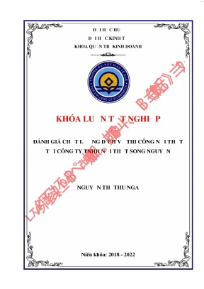 Đánh giá chất lượng dịch vụ thi công nội thất tại công ty tnhh nội thất song nguyễn