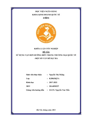 Sử dụng vận đơn đường biển trong thương mại quốc tế một số vấn đề đặt ra