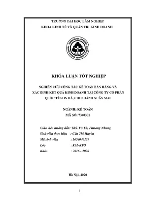 Nghiên cứu công tác kế toán bán hàng và xác định kết quả kinh doanh