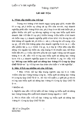 Nâng cao hiệu quả sử dụng lao động tại công ty quy chế từ sơn