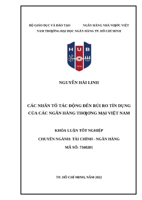976 các nhân tố tác động đến rủi ro tín dụng của các nhtm vn khóa luận đại học chuyên ngành tcnh 2023