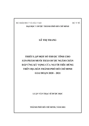 Thiết lập một số thuộc tính cho sản phẩm muối thảo dược ngâm chân đáp ứng kỳ vọng của người tiêu dùng trên địa bàn thành phố hồ chí minh giai đoạn 2020 2021