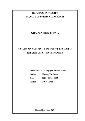 A study on non finite infinitive english in reference with vietnamese