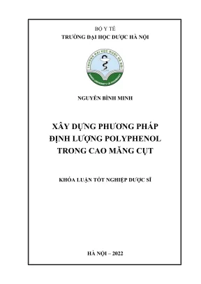 Kl hup xây dựng phương pháp định lượng polyphenol trong cao măng cụt