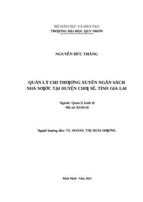 0551 quản lý chi thường xuyên ngân sách nhà nước tại huyện chư sê tỉnh gia lai luận văn tốt nghiệp