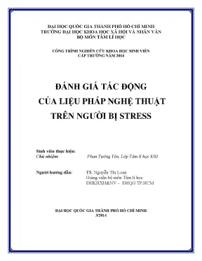 Đánh giá tác động của liệu pháp nghệ thuật trên người bị stress công trình nghiên cứu khoa học sinh viên cấp trường