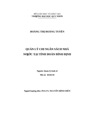 0555 quản lý chi ngân sách nhà nước tại tỉnh đoàn bình định luận văn tốt nghiệp