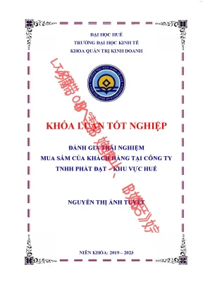 Đánh giá trải nghiệm mua sắm của khách hàng tại công ty tnhh phát đạt khu vực huế