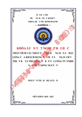 Phân tích các nhân tố ảnh hưởng đến sự hài lòng của khách hàng về chất lượng dịch vụ thiết kế và thi công tủ bếp tại công ty tnhh nội thất song nguyễn