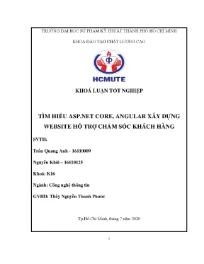 Khóa luận tốt nghiệp tìm hiểu asp net core angular xây dựng website hỗ trợ chăm sóc khách hàng