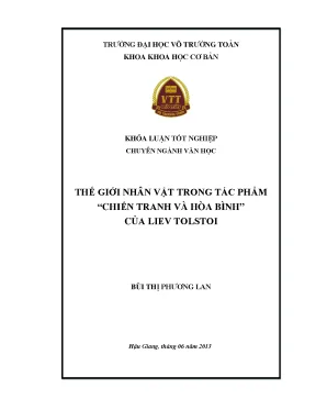 Khóa luận tốt nghiệp văn học thế giới nhân vật trong tác phẩm chiến tranh và hòa bình của liev tolstoi