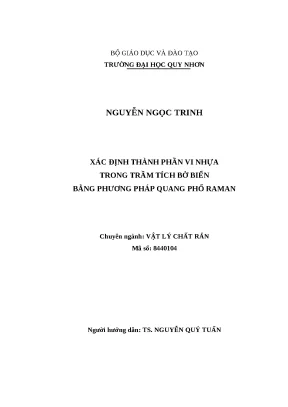 0030 xác định thành phần vi nhựa trong trầm tích bờ biển bằng phương pháp quang phổ raman luận văn tốt nghiệp