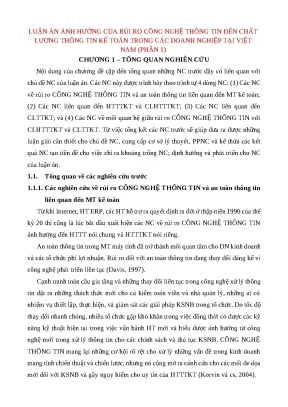 Luận án ảnh hưởng của rủi ro công nghệ thông tin đến chất lượng thông tin kế toán trong các doanh nghiệp tại việt nam1