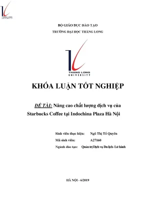 Nâng cao chất lượng dịch vụ của starbucks coffee tại indochina plaza hà nội