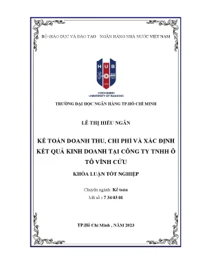 Kế toán doanh thu chi phí và xác định kết quả kinh doanh tại công ty tnhh ô tô vĩnh cửu