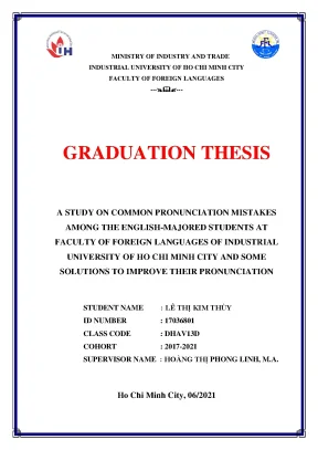 Research on how to enrich english vocabulary among the english majors at facultyof foreign languages of industrial university of ho chi minh city graduation thesis faculty of foreign languages