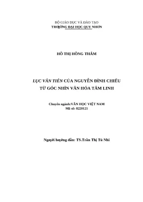 1211 lục vân tiên của nguyễn đình chiểu từ góc nhìn văn hóa tâm linh luận văn tốt nghiệp