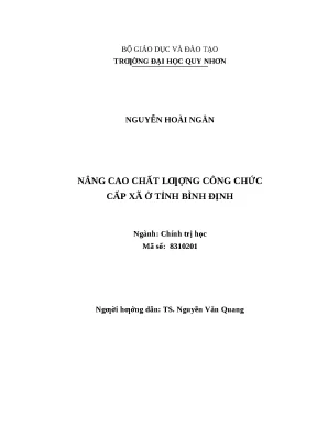 1130 nâng cao chất lượng công chức cấp xã tỉnh bình định luận văn tốt nghiệp