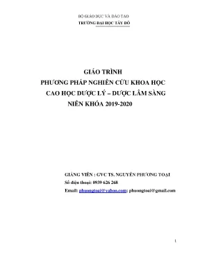 Giáo trình phương pháp nghiên cứu khoa hoc