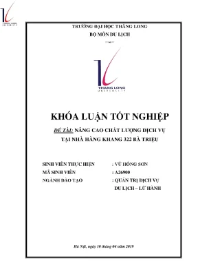 Nâng cao chất lượng dịch vụ tại nhà hàng khang 322 bà triệu