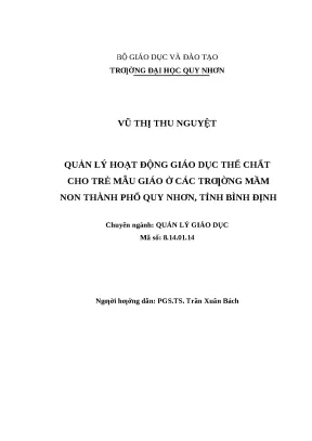 0459 quản lý hoạt động giáo dục thể chất cho trẻ mẫu giáo ở các trường mầm non thành phố quy nhơn tỉnh bình định luận văn tốt nghiệp