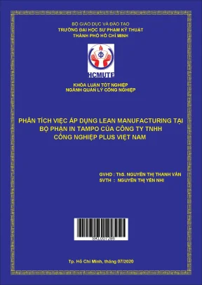 Phân tích việc áp dụng lean manufacturing tại bộ phận in tampo của công ty tnhh công nghiệp plus việt nam