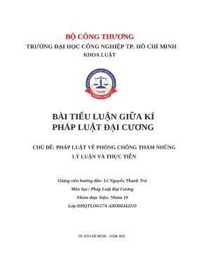 Tiểu luận văn pháp luật đại cương phòng chống tham nhũng