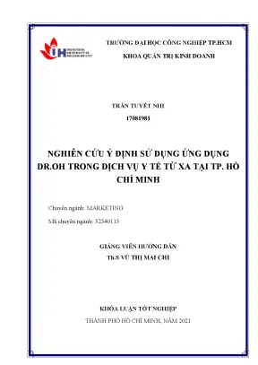Nghiên cứu ý định sử dụng ứng dụng dr oh trong dịch vụ y tế từ xa tại thành phố hồ chí minh