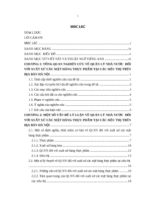 Luận văn tốt nghiệp qlnn đối với xuất xứ các mặt hàng thực phẩm tại các siêu thị trên địa bàn hà nội