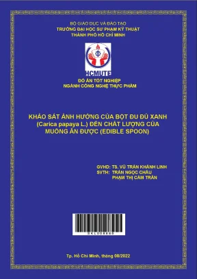 Khảo sát ảnh hưởng của bột đu đủ xanh caria papaya l đến chất lượng của muỗng ăn được edible spoon