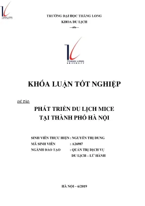 Phát triển du lịch mice tại thành phố hà nội