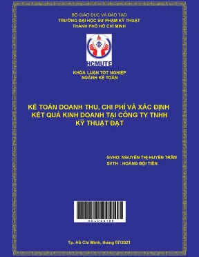 Khóa luận tốt nghiệp kế toán doanh thu chi phí và xác định kết quả kinh doanh tại công ty tnhh kỹ thuật đạt