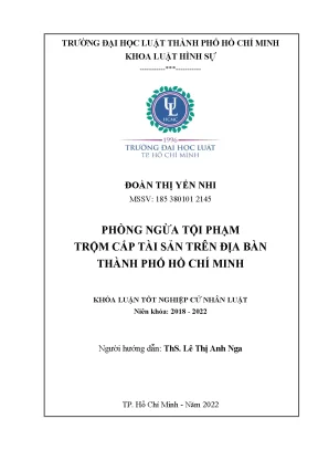 Phòng ngừa tội phạm trộm cắp tài sản trên địa bàn thành phố hồ chí minh