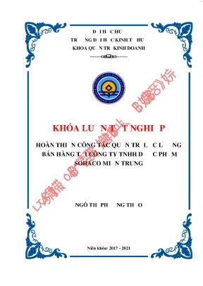 Hoàn thiện công tác quản trị lực lượng bán hàng tại công ty tnhh dược phẩm sohaco miền trung
