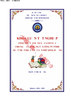 Khóa luận tốt nghiệp công tác tạo động lực làm việc cho người lao động tại công ty tnhh xuất nhập khẩu thủy sản phú song hường