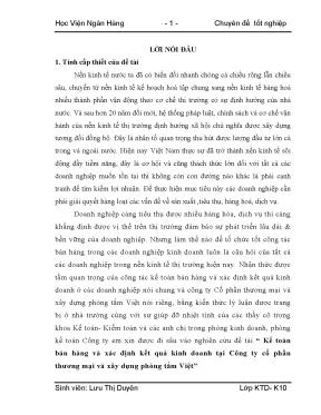 Kế toán bán hàng và xác định kết quả kinh doanh tại công ty cổ phần thương mại và xây dựng phòng tắm việt 1