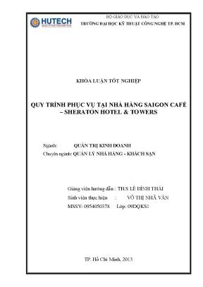Khóa luận tốt nghiệp quy trình phục vụ tại nhà hàng sai gòn cafe sheraton hotel towers