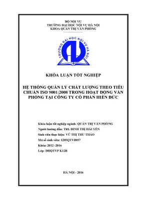 Hệ thống quản lý chất lượng theo tiêu chuẩn iso 9001 2008 trong hoạt động văn phòng tại công ty cổ phần hiền đức