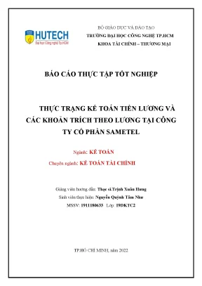 Thực trạng kế toán tiền lương và các khoản trích theo lương tại công ty cổ phần sametel