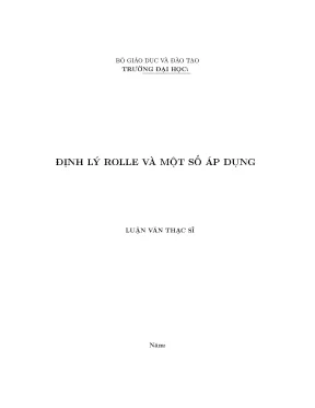 Định lý rolle và một số áp dụng
