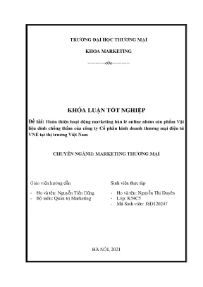 Hoàn thiện hoạt động marketing bán lẻ online nhóm sản phẩm vật liệu dính chống thấm của công ty cổ phần kinh doanh thƣơng mại điện tử vne tại thị trƣờng việt nam