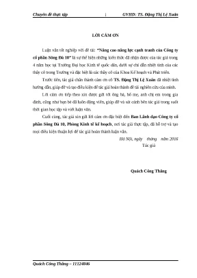 Luận văn tốt nghiệp nâng cao năng lực cạnh tranh của công ty cổ phần sông đà 10